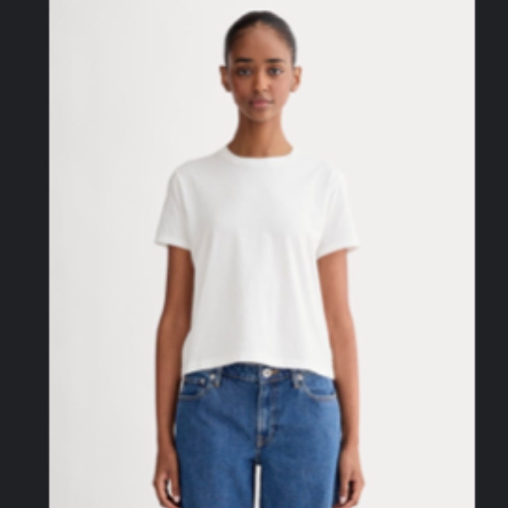 Everlane The Box-Cut Tee in Essential Cotton - White size large